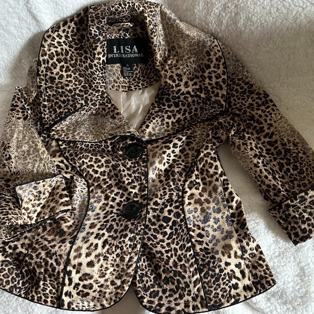 Leopard fitted Peacoat